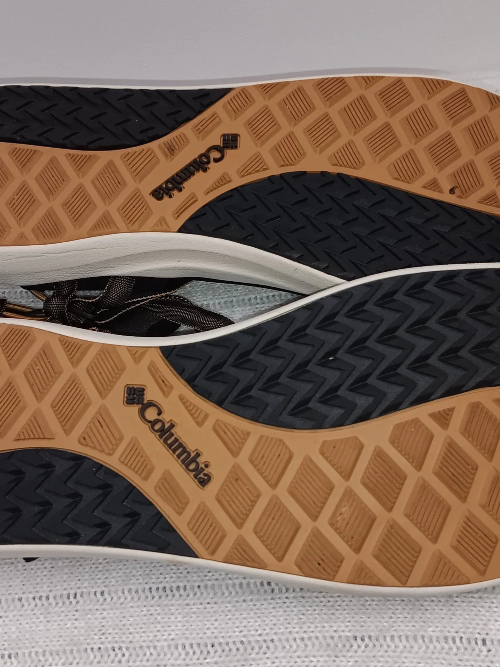 Columbia Black Strappy Sport Sandals with Gold Hardware
